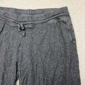 Simple Pleasures Lounge Pants Womens L Gray Waffle Knit Wide Leg Drawstring 4720